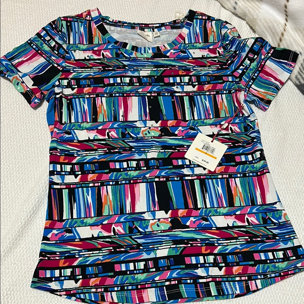 Rafaella Pink and Blue Graphic T-Shirt